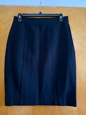 Elle Black Pencil Skirt Size XS Classic Work Office Knee Length Stretch